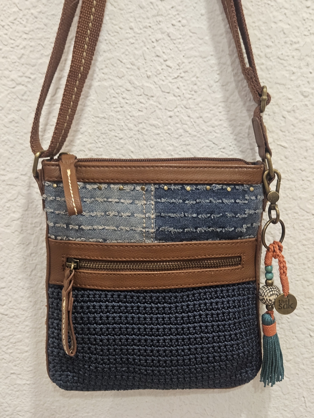 The Sak Lucia Crochet Crossbody Bag – Urban Denim Patchwork